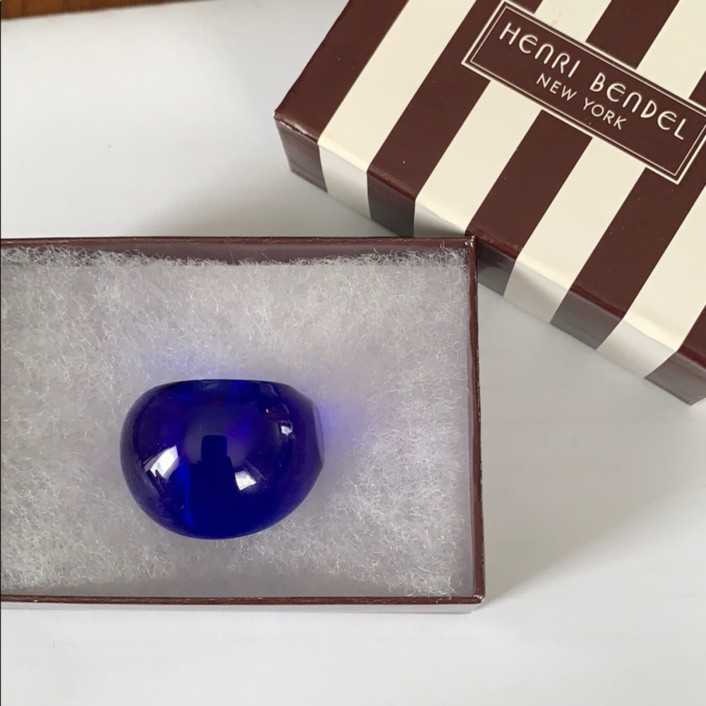 Henri Bendel Blue Glass Statement Ring